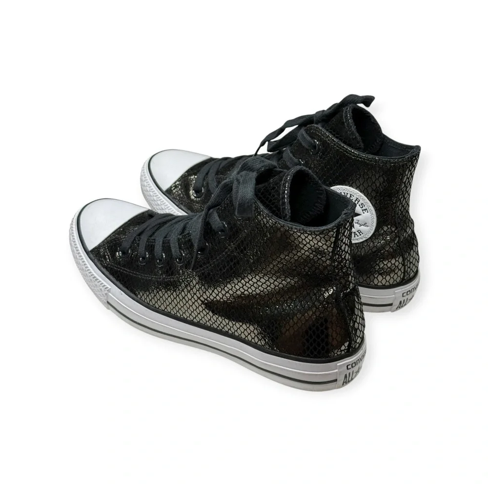 new Converse ✪ CTAS Metallic Snake Hi Top Sneaker ✪ Black Iridescent Sheen ✪ 8M - Picture 6 of 16